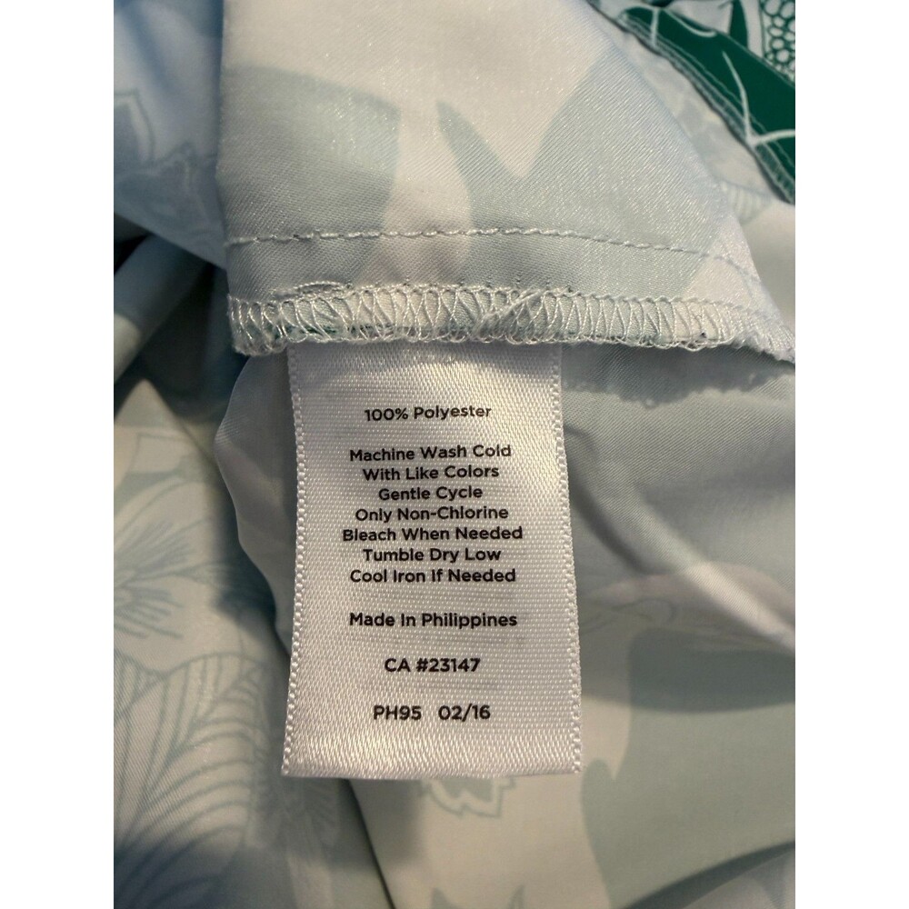 Talbots Green White Floral Skirt Womens Size 16 Golf Tennis Stretch Zip Pockets - Picture 7 of 10